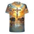 thumbnail image 4 of UVEASISHA Men's Big and Tall Christian T-Shirt Easter Jesus Cross Print Faith Tshirts Regular Fit Short Sleeve Casual Tees Religious Holiday Wear Yellow XL, 4 of 5