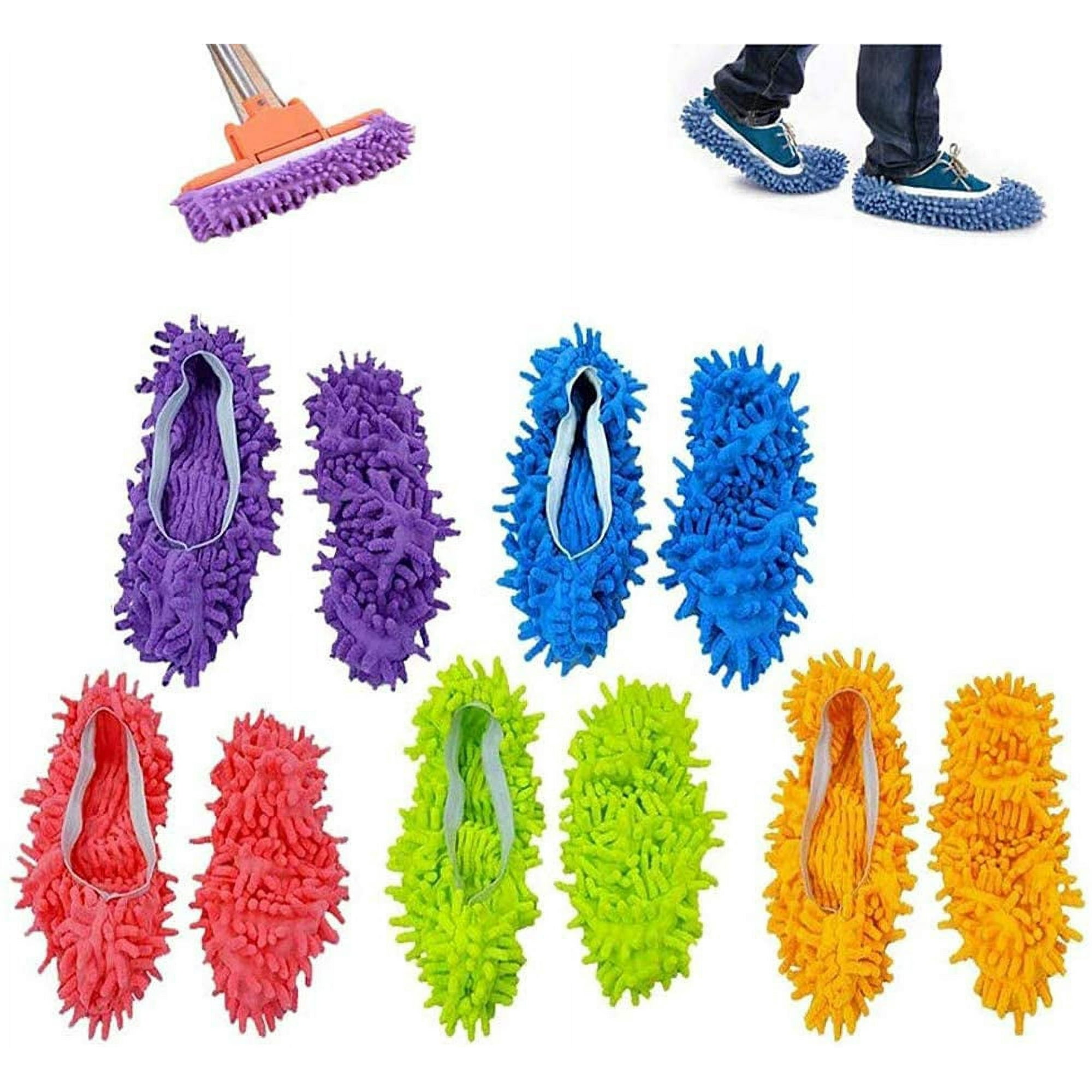 Mop Slippers Shoes Cover Dust Duster Slippers Cleaning Floor House Washable 10 PCS 5 Pairs Walmart
