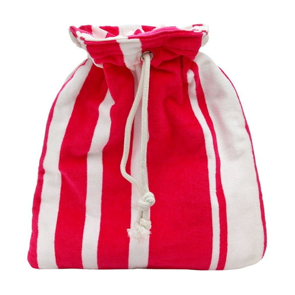 Model Co Striped Beach Bag and Towel Pink and White