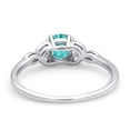 thumbnail image 7 of Vintage Art Deco Ring Round Paraiba Tourmaline CZ 925 Sterling Silver Size 6, 7 of 7