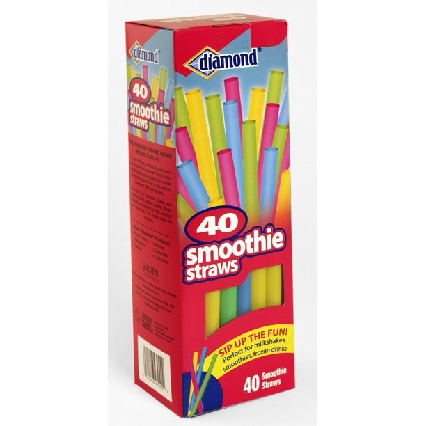 Diamond Smoothie Straws, Assorted Colors, 40 Ct