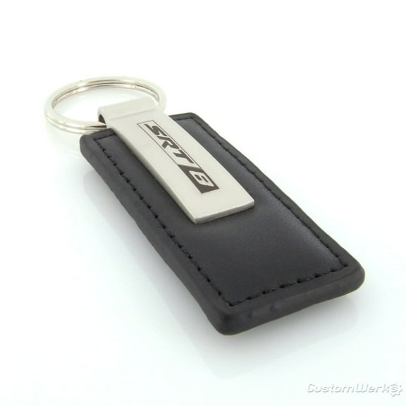 Dodge SRT8 Black Leather Key Chain