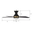 thumbnail image 2 of 52" Low Profile Ceiling Fan with Remote and LED Light-5 Blade Black and Gold Reverse Airflow, 2 of 7