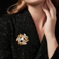thumbnail image 4 of Xinyolin Elegant Faux Pearl Rhinestone Scarf Buckle Brooch for Women Versatile Circle Leaf Pin for Parties Weddings Gifts, 4 of 8