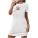 thumbnail image 1 of Camisón corto navideño para mujer, talla grande, con cuello redondo estampado y mangas cortas, para el pecho., 1 of 2