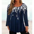 thumbnail image 1 of Camiseta elegante con estampado de flores para mujer, Tops de viaje informales, talla grande, Jersey holgado de cuello redondo, 5XL, Otoño e Invierno, 1 of 5