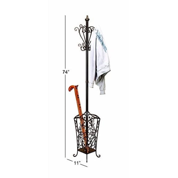 56471 Coat Rack, 11" x 11" x 74", Black
