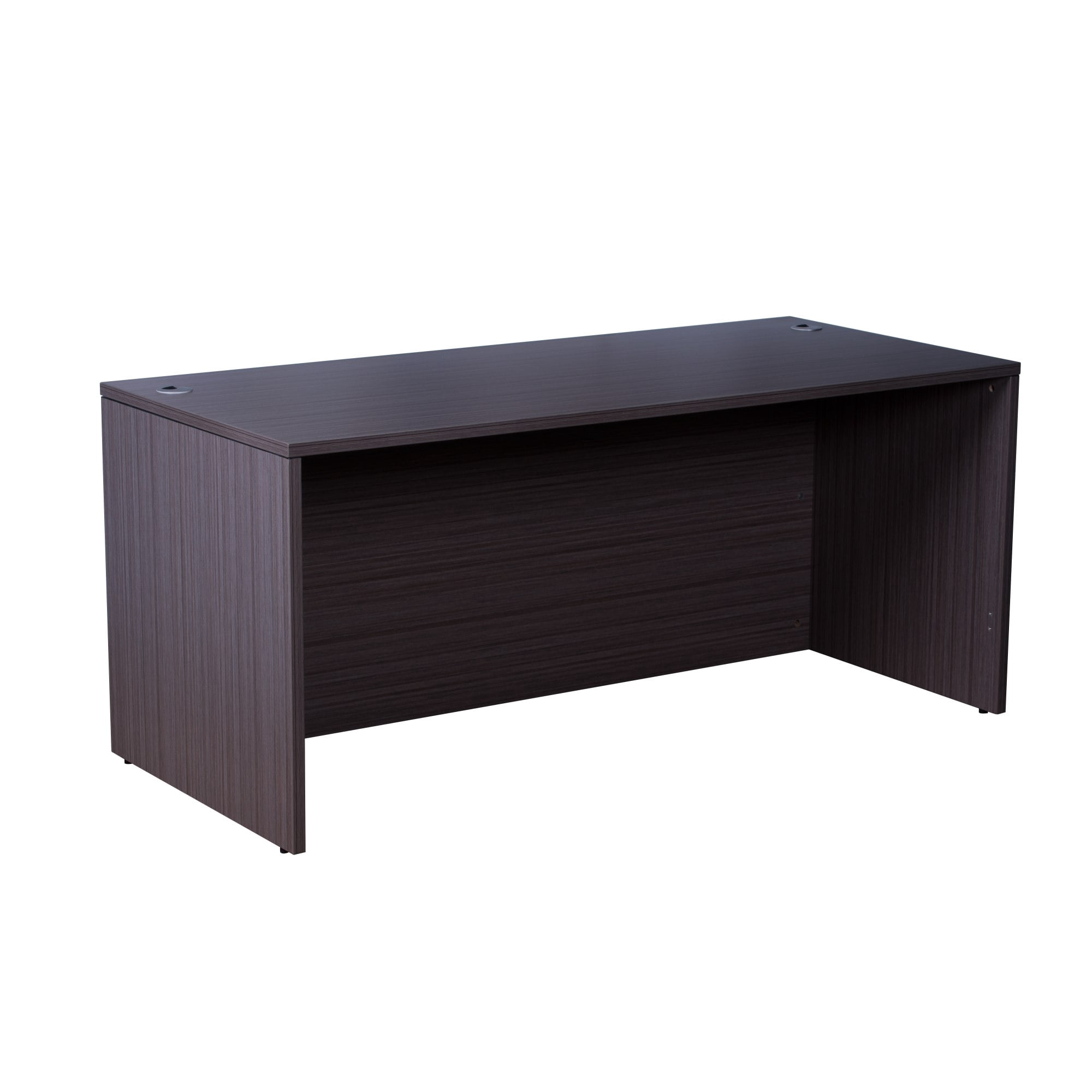 Boss Office Products U-Shape Desk Credenza with Pedestal and Hutch in Driftwood