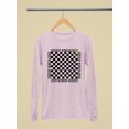 thumbnail image 2 of Stay Happy Checkered Graphic Tee Long Sleeve Women's, 2 of 4