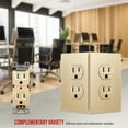 thumbnail image 3 of ENERLITES Elite Series Duplex Outlet Cover, Screwless Wall Plate, 1-Gang, Unbreakable Polycarbonate Thermoplastic, UL Listed, SI8821-GD, Gold, 3 of 5