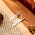 thumbnail image 3 of SUETOR Hammered Square Bar Long Drop Dangle Earrings for Women, Silver Plated with 14K Gold Finish and French Leverback Closure, Trendy Jewelry Gift for Her, 3 of 6