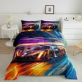 thumbnail image 2 of Manfei Racing Car Bedding Comforter Set,Speed Sport Twin Comforter Sets,Purple Orange Blue Bedding Set For Boys Teens,Super Cozy Room Decor Reversible,2-Piece, 2 of 8
