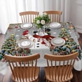 thumbnail image 3 of Grey Christmas Table Cloth Waterproof Tablecloths, Snowman Xmas Tree Ball Snowflake Winter Wooden Tablecloth Dining Table Cover for Kitchen Party Tabletop Outdoor, Rectangle Tablecloth 60x102 Inch, 3 of 9
