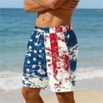 thumbnail image 4 of Goodtrade8 4th of July Swimming Trunks for Men Summer Casual Swimwear Board Shorts Pockets American Flag Mens Shorts Ropa,Size: S, 4 of 6