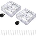 thumbnail image 1 of LAICAIW 2 Pack Plastic Cable Organizer Box with Wire Ties, Large Clear Charger Storage Case for Cords, Battery, Adjustable Desk Drawer Accessories Organizer, 1 of 7