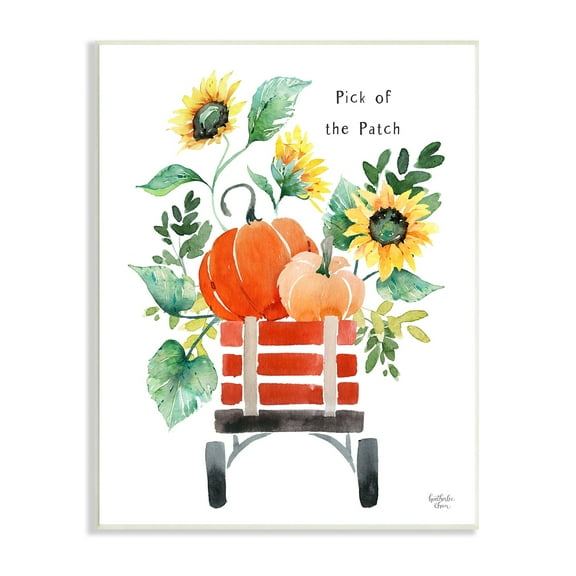 Stupell Industries Pick of the Patch Seasonal Autumn Plants Sunflowers Graphic Art Unframed Art Print Wall Art, Design by Heatherlee Chan