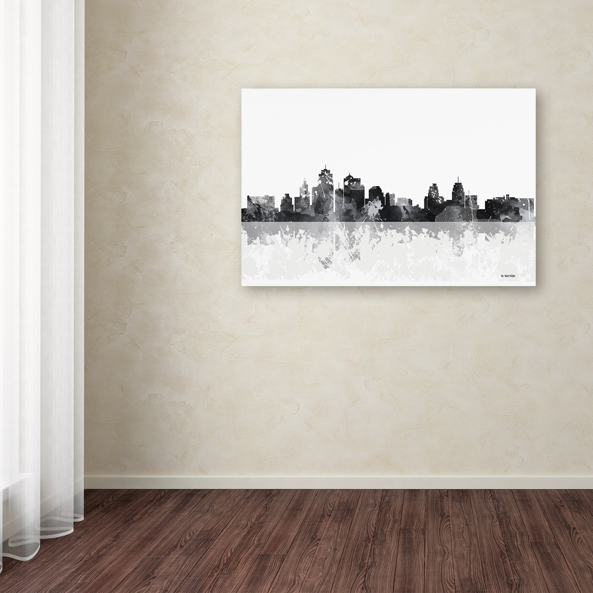 Trademark Fine Art "Kansas City Missouri Skyline" Canvas Art by Marlene Watson