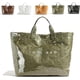 thumbnail image 1 of Bolso de mano para mujer, con estamp de letras, bolsa de PVC para mujer, grande, bolsa de papel kraft grande, bolsa de hombro impermeable, 1 of 3