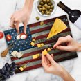 thumbnail image 4 of USA Cutting Board, Fourth of July Independence Day Weathered Retro Wood Wall Looking Country Emblem, Decorative Tempered Glass Cutting and Serving Board, Large Size, Red Blue Tan, by Ambesonne, 4 of 5