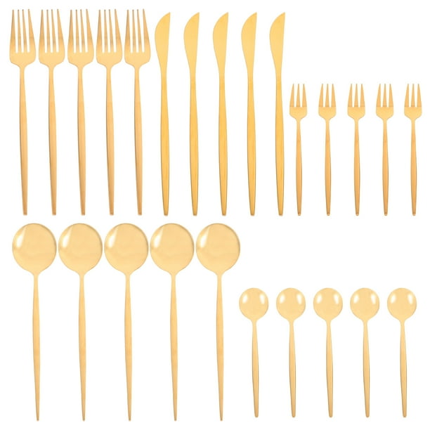 FELTECHELECTR 1 juego de cubiertos de acero inoxidable para cocina, juego de tenedores, cucharas y cuchillos, vajilla occidental, juego de cubiertos para servicio de alimentos.