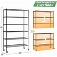 thumbnail image 4 of BestOffice 6 Tier Wire Shelving Unit with Wheels 2100LBS Capacity-18x45x82, Black, 4 of 8