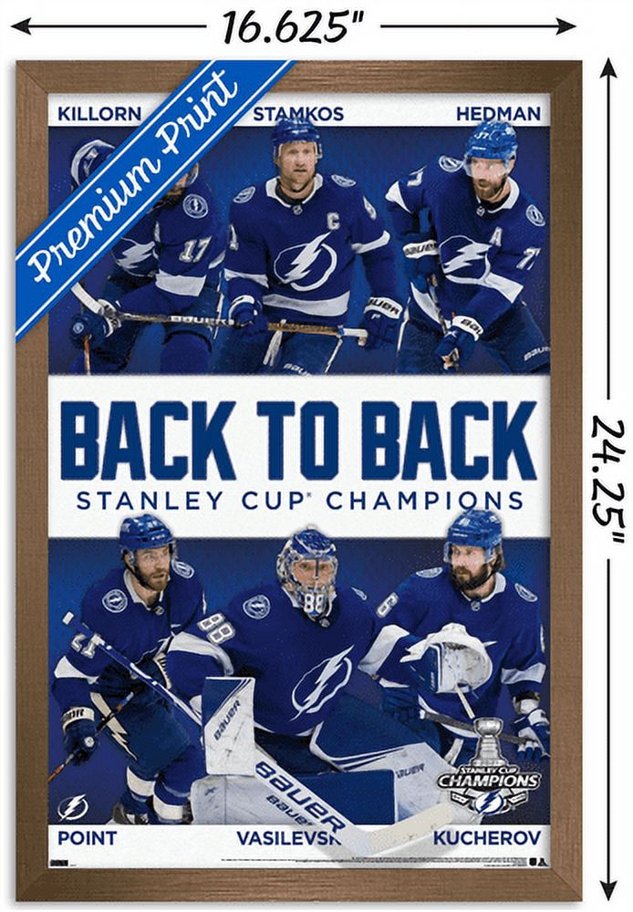 NHL Tampa Bay Lightning - 2021 NHL Stanley Cup Champions Wall Poster, 14.725" x 22.375", Framed