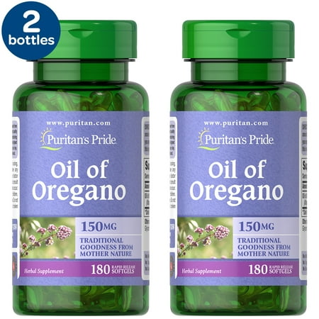 2 Pack - Puritan's Pride Oil of Oregano Twin Pack 150 mg - 180 Count