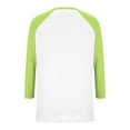 thumbnail image 4 of Hearthz 3/4 Length Sleeve Womens Tops V Neck Baseball Shirt Contrast Tops for Women Trendy Fall Work Blouses for Women, 4 of 7