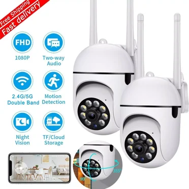 2 Pack Wireless 5G WiFi Security Camera System Smart Outdoor Night Vision 1080P