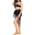 thumbnail image 4 of HAPPY BAY Women's Beach Bikini Wraps Sarong Coverup Wrap Skirt Bathing suit Swimwear Swimsuit Coverup for Women One Size Short Charcoal, 4 of 5
