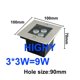 thumbnail image 3 of Lámpara LED enterrada para exteriores, cuadrada, resistente al agua IP68, 1 W, 3 W, 4 W, 5 W, 6 W y 9 W, para decoración de jardín, CA 85-265 V, CC 12 V, 3 of 5