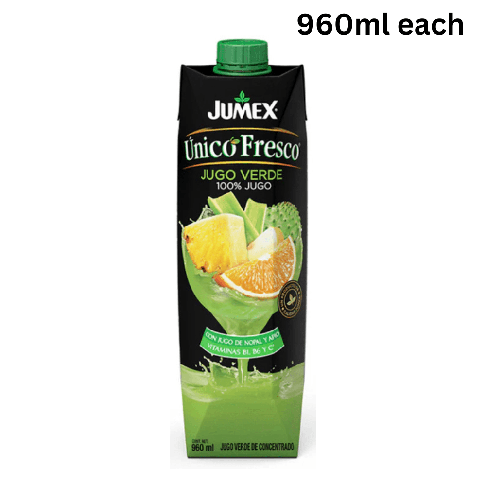 Jumex Unico Fresco Green Juice (Jugo Verde), Blend of Fruits & Vegetables, 960ml (32.4 fl oz) Bottles, 4 Pack