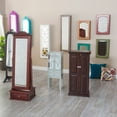 Wall Mounted Locking Mirrored Jewelry Armoire Driftwood
