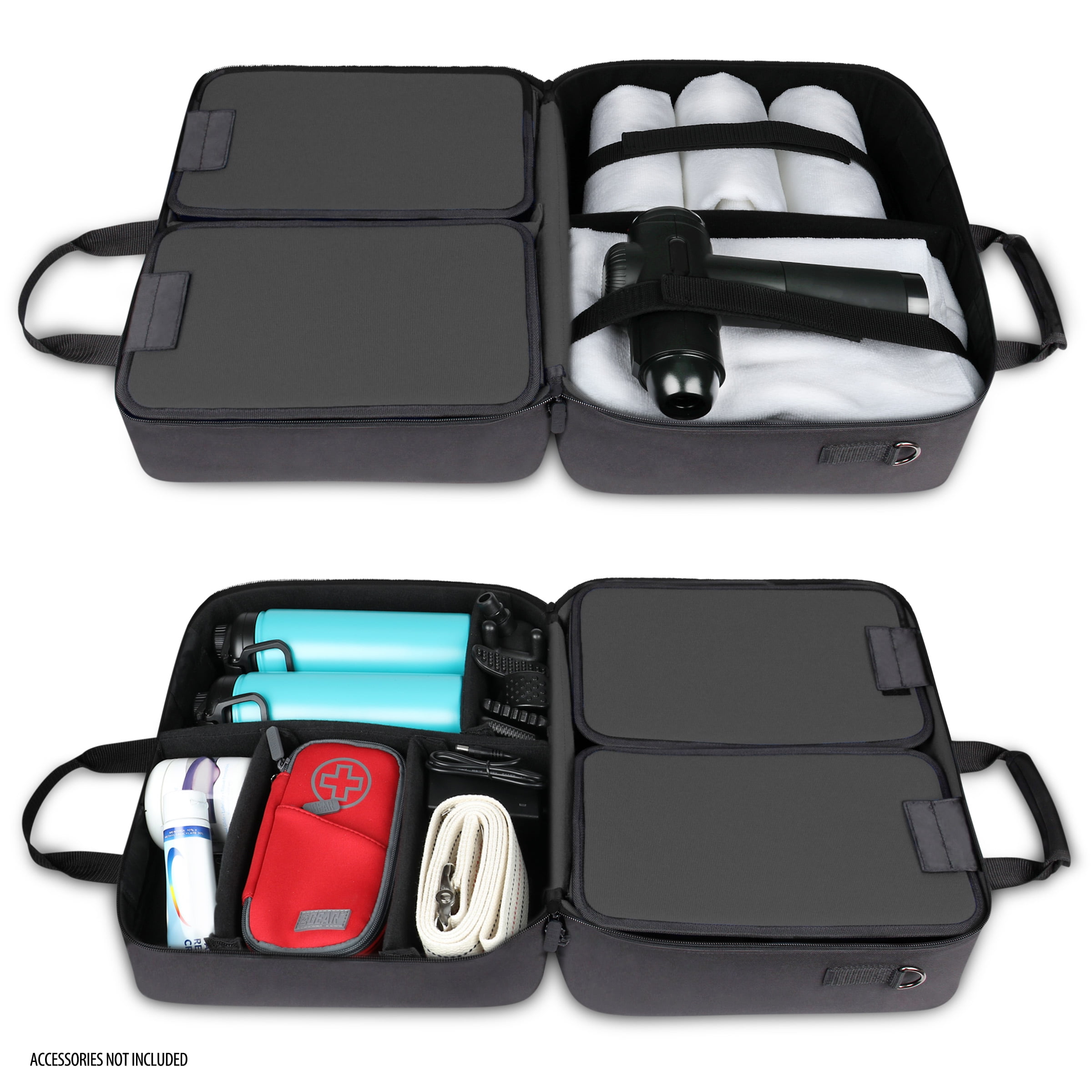 USA Gear Massage Gun Carrying Case Compatible with Theragun, Customizable Interior, Nylon Exterior