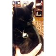 thumbnail image 4 of Collier Chat Noir - Pendentif Chat Noir Qui Regarde - Bijou Chat Noir Mignon, 4 of 5