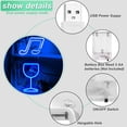 thumbnail image 3 of JUNWELL Neon Sign Wine Glass Lights - LED Neon Light USB Battery Powered Neon Bar Sign, Bistro, Home Wine Cellar Wall Decoration (Blue), 3 of 8