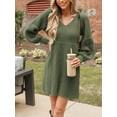 thumbnail image 3 of CUPSHE Women Honeycomb Knit V-Neck Mini Sweater Dress, 3 of 6