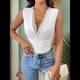 thumbnail image 5 of Body de Encaje Transparente para Mujer, Sin Mangas, con Escote en V Profundo M, 5 of 7