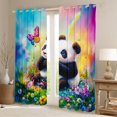 thumbnail image 2 of Castle Fairy Panda Black Out Curtains,Flowers Butterfly Curtains Pack of 2 (42x63 Each), 2 of 6