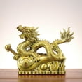thumbnail image 1 of Xiao Hua Estatua de dragón de latón Feng Shui chino, escultura para decoración del hogar, oficina, mesa, adornos para riqueza y éxito, regalos de buena suerte, estilo B, pequeño, 1 of 3