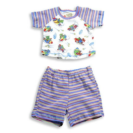 

Pepper Toes by Baby Lulu - Baby Boys Short Sleeve Cars Short Set 17033-3Months (blue robots)