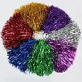 thumbnail image 3 of Chicmine 2 Pack Metallic Cheerleader Pom Poms Cheer Cheerleading Dance Party Team Match Sports Pom Poms, 3 of 3