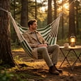 thumbnail image 5 of YingYouFu Hanging Hammock Chair with Rope, Macrame Cotton Swing Seat for Outdoor Patio Deck Porch, Indoor Bedroom Balcony Relaxing Swing Chair, 5 of 6