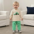 thumbnail image 2 of Ulitacool Outfits For Girl Farm Animal Embroidered Long Sleeve Hoodie And Plaid Pants Outfit For Girls Boys Playwear Two Piece Comfy Clothes Khaki 2-3 Years, 2 of 4
