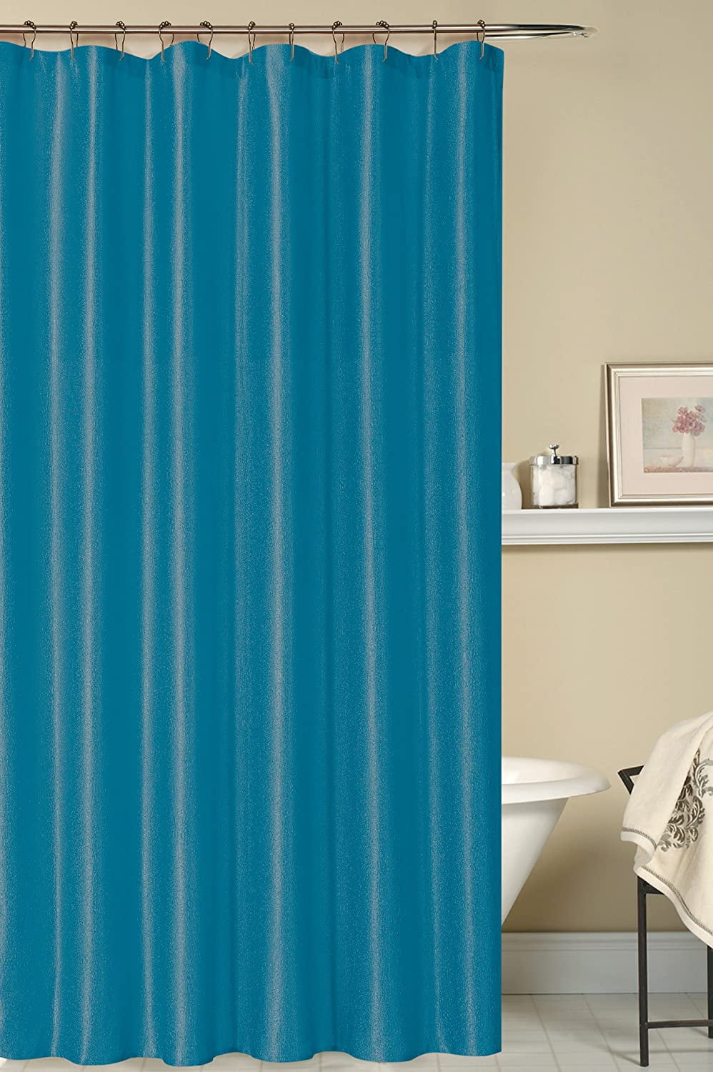 Luxury Fabric Shower Curtain Shimmering Textured Jacquard Cloth