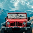 thumbnail image 3 of Uorisanigo Beach Turtle Car Windshield Sun Shade Compatible with Jeep Wrangler TJ JK JL &Gladiator JT 2/4 Door, Windshield Sunshade Front Window Sun Visor for Jeep, Blocks Sunlight Heat UV Rays, 3 of 7