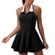 thumbnail image 3 of TaTaai Women‘s Halter Collar Tennis Dress, Sleeveless Bodycon Short Athletic Dress, Quick Dry Running Yoga Skort, Outdoor Gym Workout Wear Gift, 3 of 7