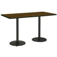 thumbnail image 2 of KFI Studios Mode 3.5' x 7' Bistro Table, Walnut, Black, 2 of 3