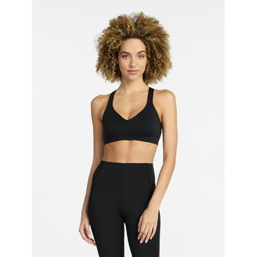 Avia Women's Seamless Rib Plunge Sports Bra, Sizes XS-XXXL