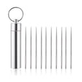thumbnail image 1 of Qarigey Office Hotel Adults Portable Stainless Steel Travel Cleaning Tool Personal Pinicing Pick Camping Toothpicks Mouthcare Tooth cuidado de los oídos 10 piezas/juego, 1 of 3